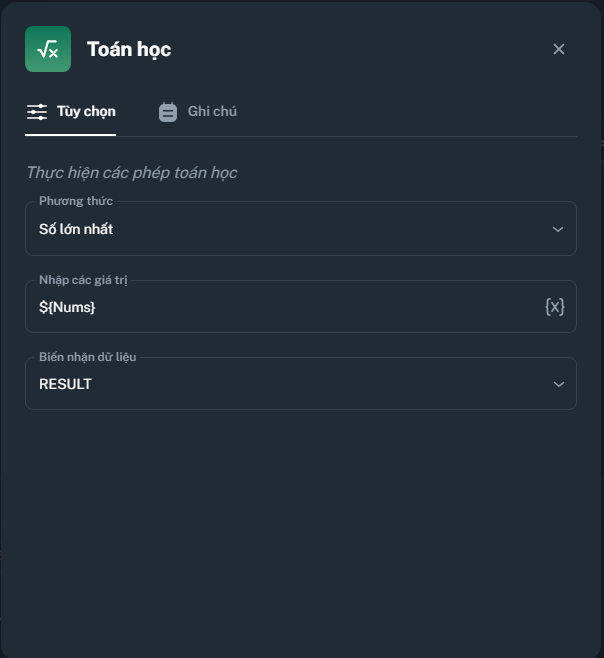 Node Toán học | MKT Login Docs