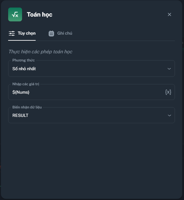 Node Toán học | MKT Login Docs