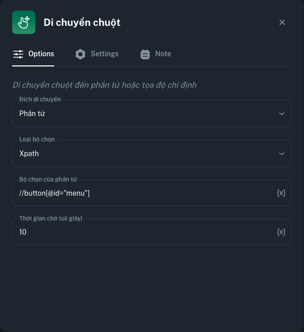 Node Di chuyển chuột | MKT Login Docs