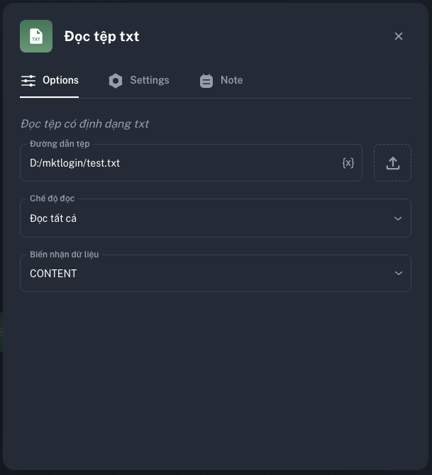 Node Đọc tệp txt | MKT Login Docs