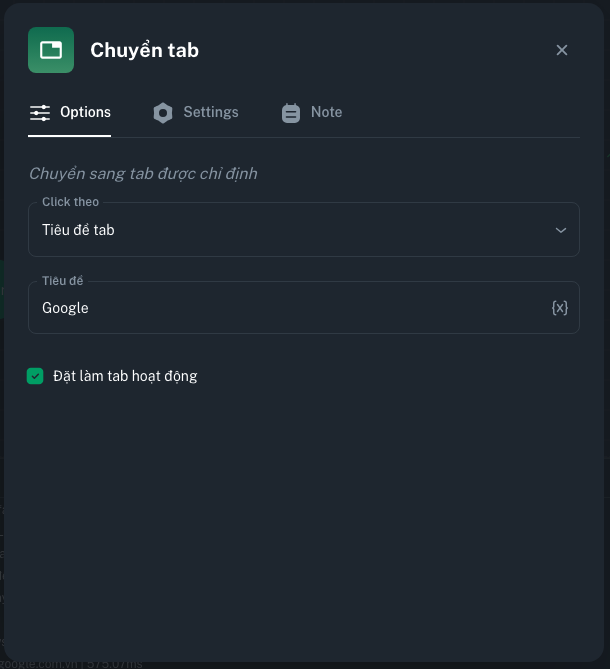 Node Chuyển Tab | MKT Login Docs